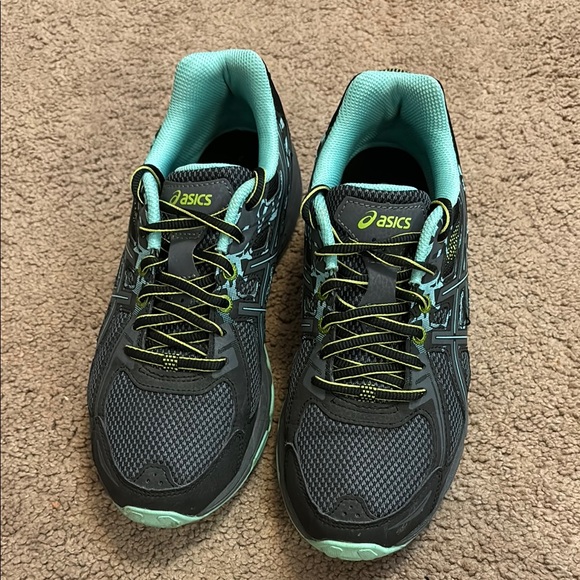 Asics Shoes - ASICS Women's Black and Green Running Shoes